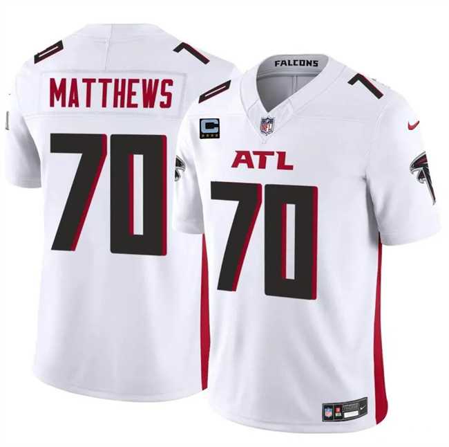 Men & Women & Youth Atlanta Falcons #70 Jake Matthews White 2024 F.U.S.E With 4-Star C Patch Vapor Untouchable Limited Stitched Jersey